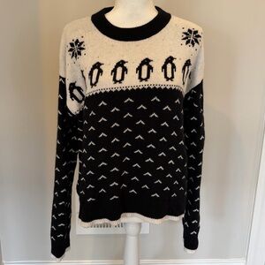 Kate Spade Black and White Penguin Sweater